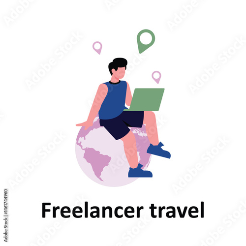 Freelancer travel Vector illustration which can easily modify or edit