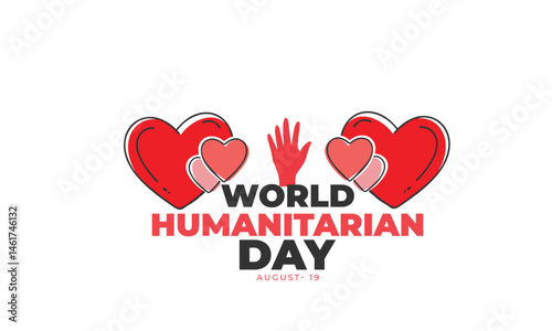 World Humanitarian Day. background, banner, card, poster, template. Vector illustration.