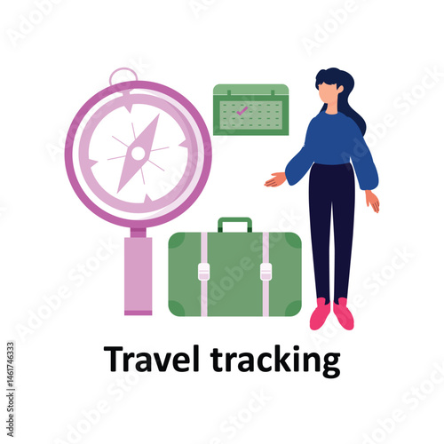 Travel tracking Vector illustration which can easily modify or edit