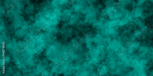 Teal Cloud Texture. Abstract Grunge Background. Green Smoke Cloudy Texture
