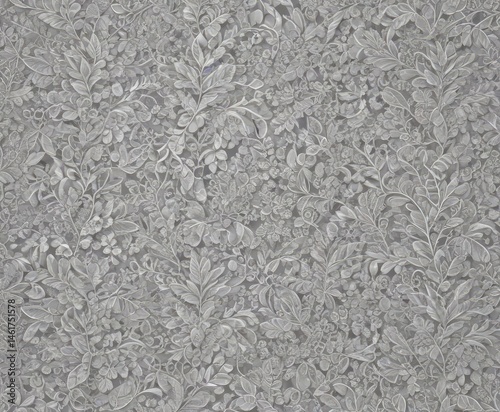 Intricate silver lace leaf wallpaper Elegant seamless pattern with delicate texture , interior, luxury