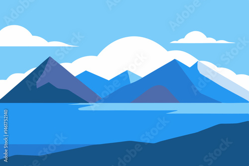 mountain landscape vector illustration