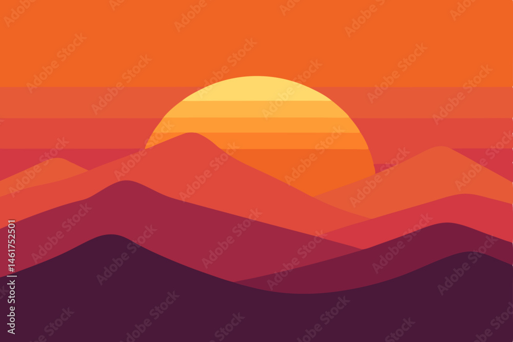 Fototapeta premium vector illustration of a desert landscape