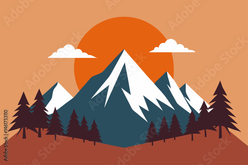 mountain landscape vector illustration