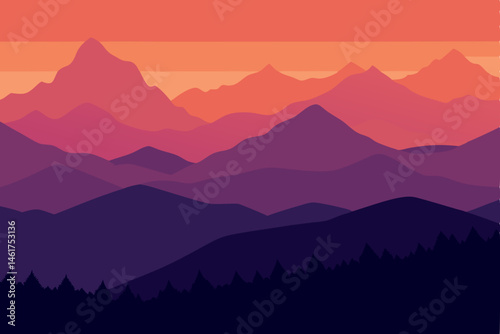 mountains in the morning