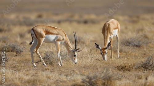 Mohor gazelle grazing on the plains. photo