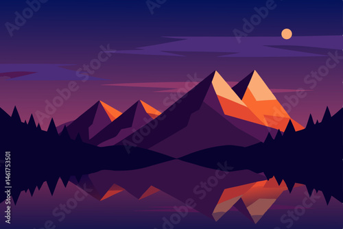 vector illustration of a mountain landscape