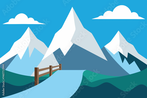 winter landscape with mountains