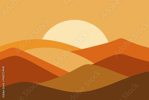 vector illustration of desert landscape