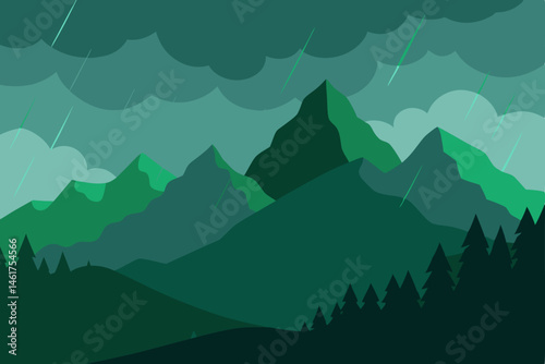 vector illustration of a mountain landscape