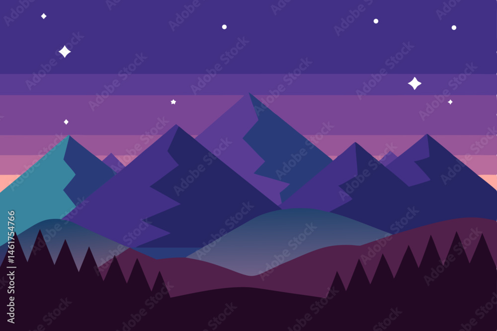 Fototapeta premium vector illustration of a mountain landscape
