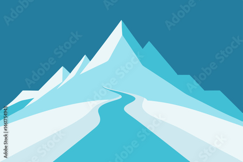 winter mountain landscape vector