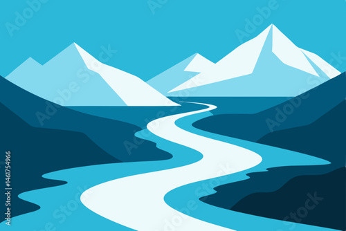 mountain landscape vector illustration