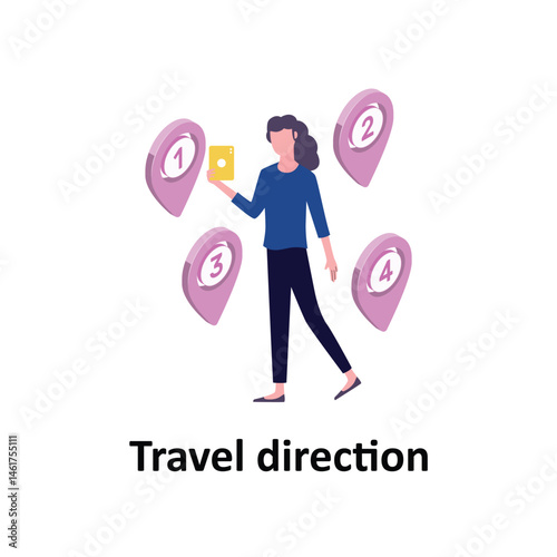 Travel direction :Vector Icon which can easily modify or edit