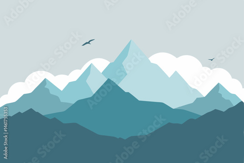 mountain landscape vector illustration