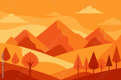 vector illustration of a mountain landscape