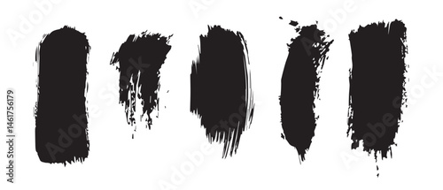 Black Ink Brush Strokes Texture Background