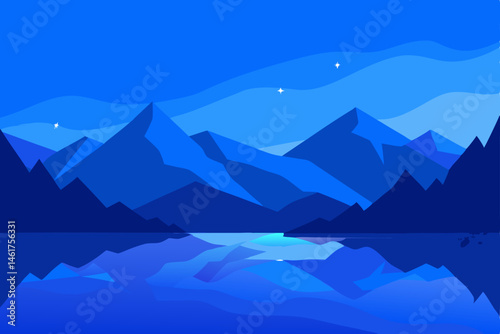 mountain landscape vector illustration