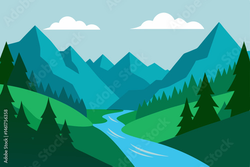 mountain landscape with trees