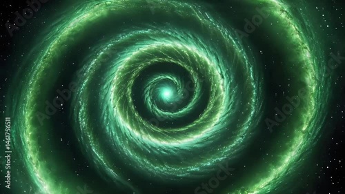 Wallpaper Mural Mystic green galaxy, a cosmic whirlpool of light Torontodigital.ca