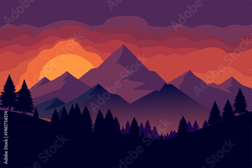 sunrise in mountains
