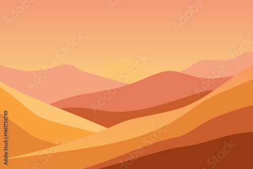 vector illustration of desert landscape