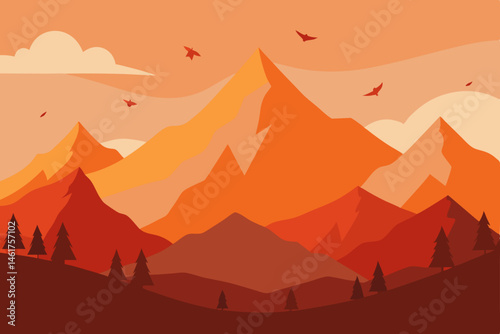 vector illustration of mountain landscape