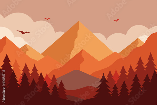 vector illustration of a mountain landscape