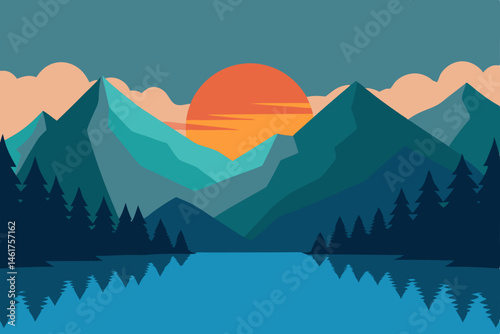 landscape with mountains