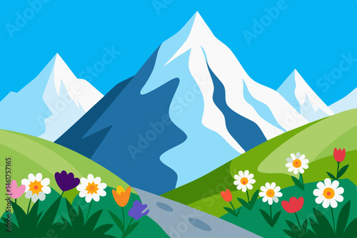 summer landscape with mountains
