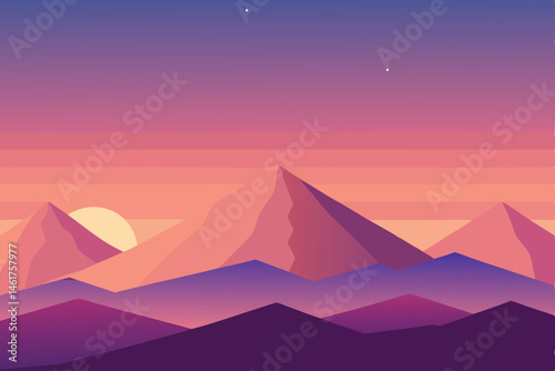 vector illustration of mountains landscape