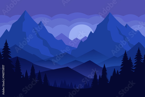 mountain landscape with mountains and clouds