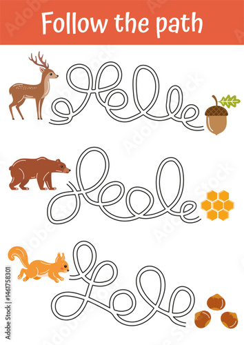 Tracing lines for children, handwriting practice for preschool, kindergarten. Toddler busy book page, learning activities educational games, teacher resources. Fine motor skills practice for kids.