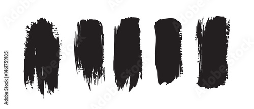 Black Ink Brush Strokes Texture Background