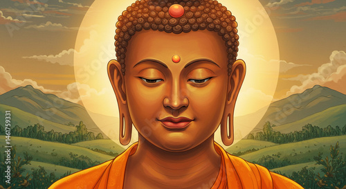 Serene Buddha Peaceful Moun...