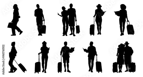 Silhouette of a Traveling Person Set