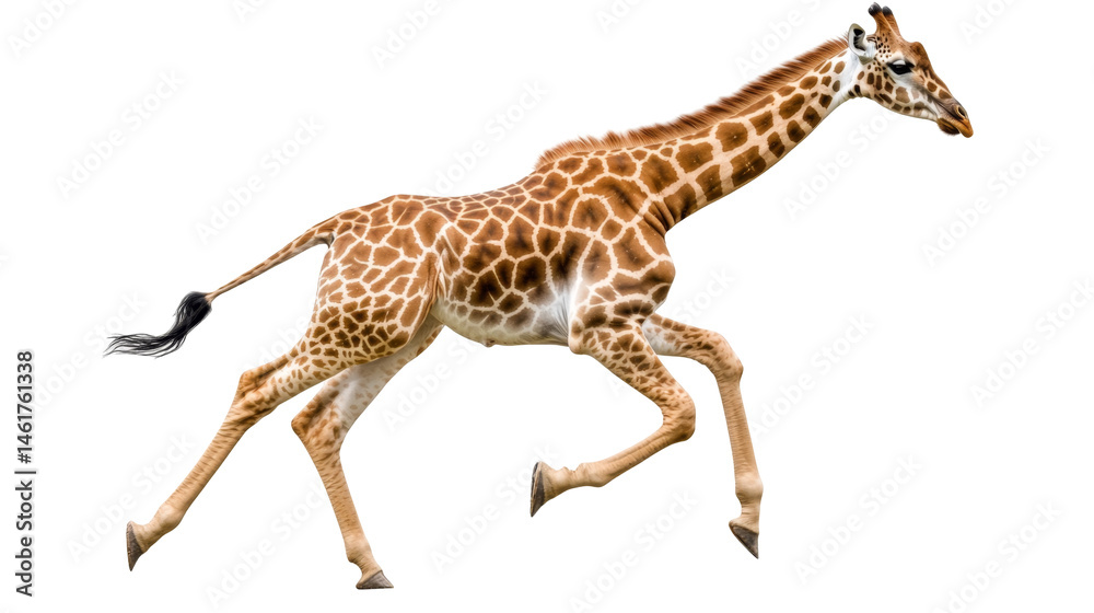 Fototapeta premium Graceful giraffe running with speed and elegance on digital display