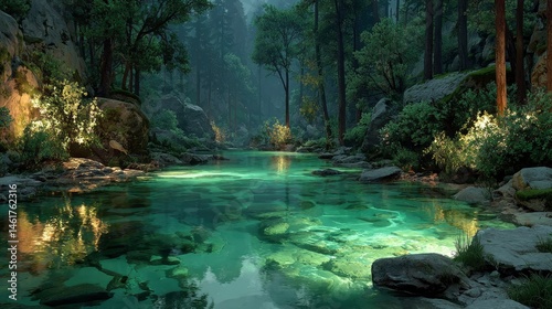 Forest river landscape