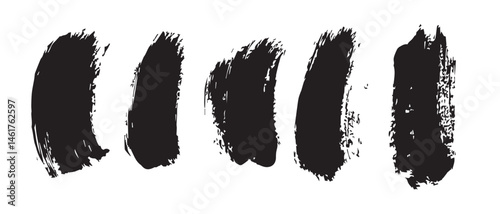 Black Ink Brush Strokes Texture Background