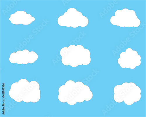set of clouds vector
