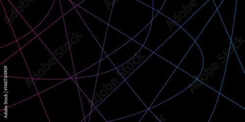 Abstract Random Line Background. Modern Abstract Line Art. Random Linear Black background