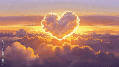 Heartflow Veil heart-shaped cloud isolated watercolor vector illustration svg