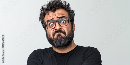 photo of modern disgusted latin man
