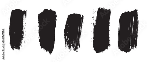 Black Ink Brush Strokes Texture Grunge Background
