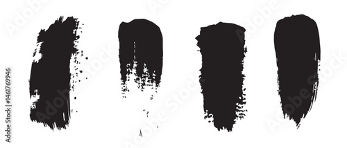 Black Ink Brush Strokes Texture Grunge Background
