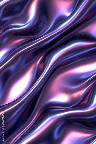 Abstract flowing silk fabric with purple and pink hues in a close up studio shot for backgrounds and textures