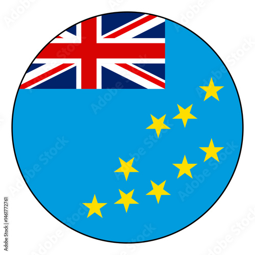 Flag of Tuvalu. Black edge. Tuvalu circle flag logo icon computer vector illustration design. Free Download Flag of Tuvalu. Black edge. Tuvalu circle flag logo icon computer vector illustration design. - GFXLoad