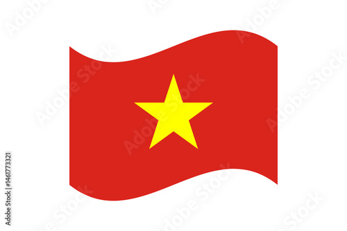 Flag of Vietnam. Vietnam wavy flag digital vector illustration. Fluttering flag.