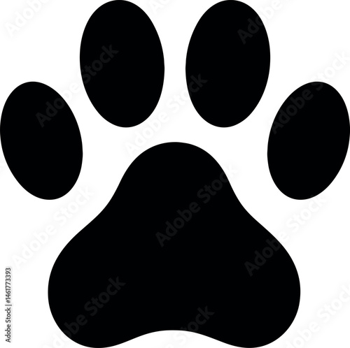 Paw vector black silhouette print design