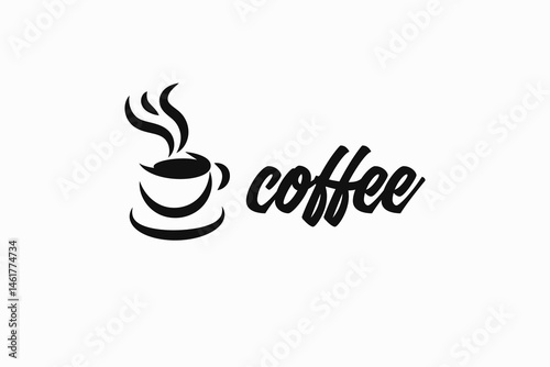 mature coffee cup icon logo design vector illustration with line art, simple and elegant. coffee mug logo vector design template, beverage hot espresso sign for shop and business